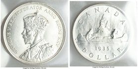 George V Dollar 1935 MS65 ICCS, Royal Canadian mint, KM30. Untoned white surfaces. 

HID09801242017