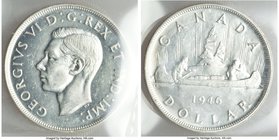 George VI 1946 Dollar MS63 Cameo ICCS, Royal Canadian Mint, KM37. 

HID09801242017