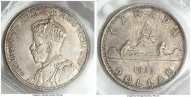 6-Piece Lot of Certified Dollars ICCS, 1) George V Dollar 1935 - MS64, Ottawa mint, KM30 2) George VI Dollar 1938 - AU53, Royal Canadian Mint, KM37 3)...
