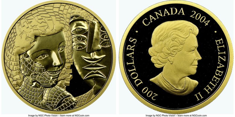 Elizabeth II gold Proof 200 Dollars 2004 PR70 Ultra Cameo NGC, Royal Canadian Mi...