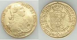 Ferdinand VII gold 8 Escudos 1816 NR-JF XF, Nuevo Reino mint, KM66.1, Fr-60. 35.6mm. 26.96gm. AGW 0.7614 oz.

HID09801242017