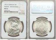 Prussia. Wilhelm II 5 Mark 1901-A MS63 NGC, Berlin mint, KM526. 200th year anniversary of the Kingdom of Prussia. 

HID09801242017