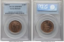 Victoria 1/2 Penny 1889/8 MS64 Red and Brown PCGS, KM755, S-3956. Semi-prooflike surfaces and well struck. 

HID09801242017