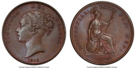 Victoria Penny 1848/7 MS63 Brown PCGS, KM739, S-3948. Nice flat without luster brown with deep cobalt toning. 

HID09801242017
