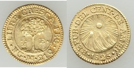Central American Republic gold 1/2 Escudo 1825 NG-M XF, Guatemala City mint, KM5. 14.1mm. 1.69gm. Fully struck with reflective luster. 

HID0980124201...