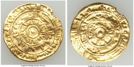 Fatimid. al-Mu'izz (AH 341-365 / AD 953-975) gold Dinar AH 364 (AD 974/5) VF (mount removed), Misr mint, A-697.1. 20.5mm. 4.02gm. 

HID09801242017