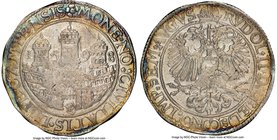 Kampen. City Rijksdaalder (Taler) 1598 XF Details (Cleaned) NGC, Dav-8881, Delm-700. Issued in the name of Rudolph II often referred to as a Reichstal...