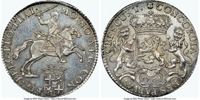 Utrecht. Provincial 1/2 Ducaton (1/2 Silver Rider) 1761 MS62 NGC, KM115, Delm-1055. Semi-prooflike fields with light gray-taupe toning. 

HID098012420...