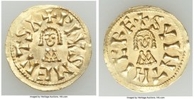 Visigoths. Suinthilla gold Tremissis ND (AD 621-631) Mentesa mint, Miles-219a. 19.2mm. 1.37gm. +SVINTHIL·RE facing bust / +PIVSMENTSA facing bust.

HI...