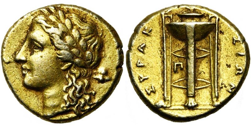 SICILE, SYRACUSE, Agathoclès (317-289), El 50 litres, vers 305-289 av. J.-C. D/ ...