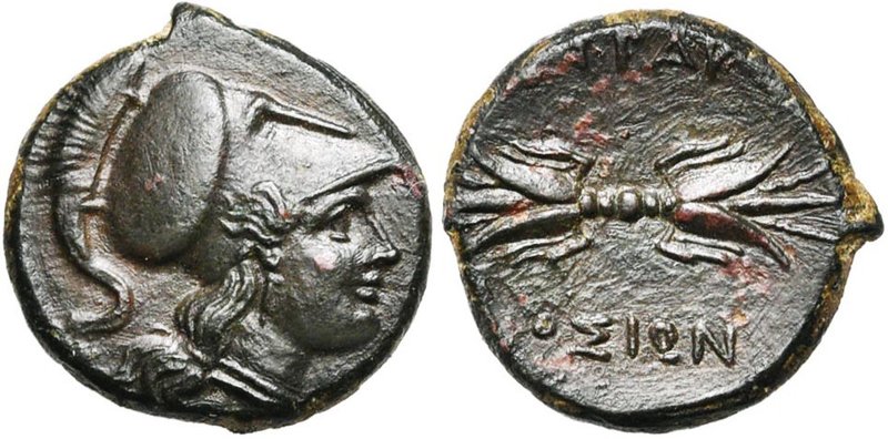 SICILE, SYRACUSE, Quatrième République (289-287), AE bronze. D/ T. casquée d''At...