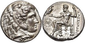 ROYAUME DE MACEDOINE, Alexandre III le Grand (336-323), AR tétradrachme, 311-305 av. J.-C., Babylone. D/ T. d''Héraclès à d., coiffé de la dépouille d...