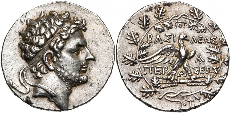 ROYAUME DE MACEDOINE, Persée (178-168), AR tétradrachme. D/ T. diad. à d. R/ ΒΑΣ...