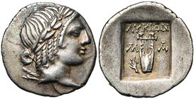LYCIE, LIGUE LYCIENNE, District de Masicytus, AR hémidrachme, vers 30-27 av. J.-C. D/ T. l. d''Apollon à d. De part et d''autre du cou, Λ-Y. R/ Cithar...