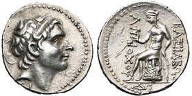 ROYAUME SELEUCIDE, Antiochos III (223-187), AR tétradrachme, à partir de 202 av. J.-C., atelier syrien. D/ T. diad. à d. Sous le cou, ΔI. R/ ΒΑΣΙΛΕΩΣ/...