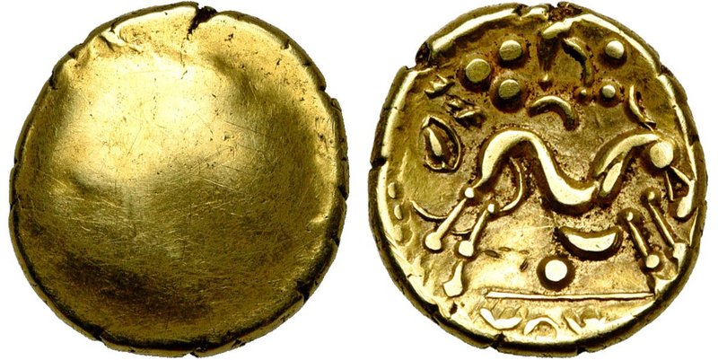 GAULE BELGIQUE, Ambiani, AV statère, vers 60 av. J.-C. Type uniface. Classe II. ...