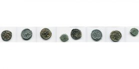 GAULE BELGIQUE, lot de 3 potins et 1 bronze: Nervii, potin aux rameaux (2); Remi, potin au personnage assis de f.; bronze aux trois bustes.

Beau à ...