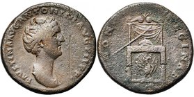 FAUSTINE l''Ancienne (†141), femme d''Antonin le Pieux, AE sesterce, 139-141, Rome. D/ FAVSTINA AVG AN-TONINI AVG PII P P B. diad., dr. à d. R/ IVNONI...
