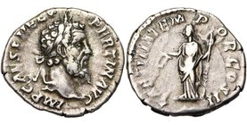 PERTINAX (193), AR denier, Rome. D/ IMP CAES P HELV- PERTIN AVG T. l. à d. R/ LAETITIA TEMPOR COS II Laetitia deb. à g., ten. une couronne et un scept...