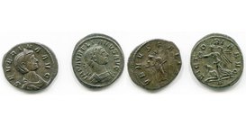 AURELIEN (270-275), lot de 2 deniers de bronze: fin 274, Rome, R/ Victoire et captif; Severina, fin 274, Rome, R/ Vénus ten. une petite figure assise ...
