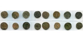 COMMODE Auguste (177-192), lot de 8 bronzes frappés à Rome: sesterces, R/ Apollon, Concordia (rare), Génie, Hercule et trophée (rare), Junon Sospita (...