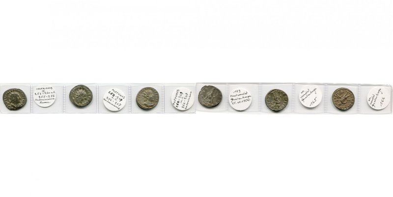 lot de 3 antoniniens: Valérien Ier, 256-257, Rome, R/ Victoire ten. un bouclier ...