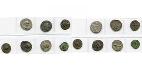lot de 7 antoniniens, dont: Gordien III, R/ Mars; Trajan Dèce, R/ Les deux Pannonies; Claude II (2), R/ Fortuna, Génie; Aurélien Ier, R/ Sol et prison...