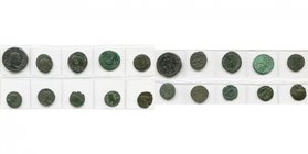 lot de 10 folles, dont: Constance Chlore César, Trèves, R/ Génie; Licinius Ier, Alexandrie, R/ Jupiter Conservator; Constantin Ier, R/ Deux victoires ...