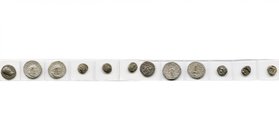 lot de 6 p.: Trajan, denier, 101-102, R/ Victoire écrivant sur un bouclier; Postume, antoniniens (2), R/ Moneta, Providentia; Gaule celtique, Lingones...