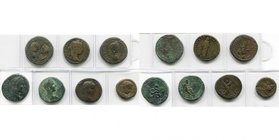 MESIE, Elagabal (218-222), lot de 7 bronzes: Marcianopolis, R/ Hygeia (2, avec variante du droit), Némésis; Nicopolis, R/ Serpent, Dieu-fleuve Istros;...