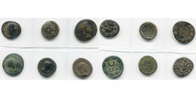 SYRIE, ANTIOCHE, lot de 6 bronzes: Auguste (2), an 27 de l''ère d''Actium, R/ SC dans une couronne de laurier; an 29, R/ Inscription dans une couronne...