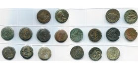 EGYPTE, ALEXANDRIE, lot de 9 drachmes, dont: Vespasien, date illisible, R/ Titus; Hadrien, date illisible, R/ Le Nil allongé sur un hippopotame; Anton...