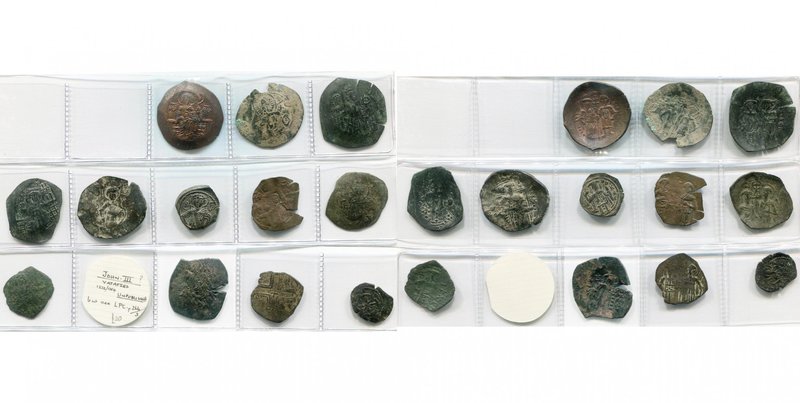 Empire de Nicée lot de 12 p.: Théodore Ier (1208-1222), trachy (2); Jean III (12...