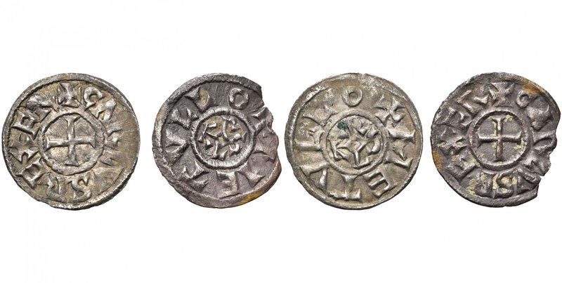 CAROLINGIENS, Charles le Chauve (840-877), lot de 2 deniers, Melle, avant 845. M...