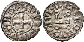 FRANCE, Royaume, Philippe III (1270-1285), billon obole tournois, vers 1270-1280. D/ + PHILIPVS· REX Croix. R/ + TVRONVS· CIVIS Châtel tournois. Dupl....