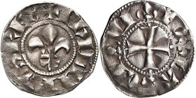 FRANCE, Royaume, Philippe IV le Bel (1285-1314), AR toulousain, s.d. (1308). D/ + PHILIPPVS REX Fleur de lis. R/ TOLA CIVI Croix. Dupl. 220; Ci. 2...