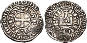 FRANCE, Royaume, Charles IV le Bel (1322-1328), AR maille blanche (7 1/2 d. tournois), 1e émission (mars 1323). D/ + KAROLVS* REX Croix pattée. R/ FRA...
