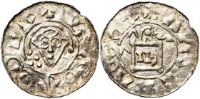 NEDERLAND, FRIESLAND, Godfried met de Baard, hertog van Nederlotharingen (†1069), AR denarius, ca 1060, Mere Civitas (Merum, Fivelgo). Vz/ + VSΛOΛWER ...