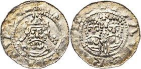 NEDERLAND, FRIESLAND, Graafschap, Egbert II (1068-1090), AR denier, 1068-1077 (?), Stavoren. Vz/ Gekroond bb. v.v. Kz/ Bb. van Simon en Judas onder ee...