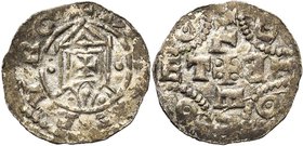 NEDERLAND, HOLLAND, Graafschap, Dirk IV (1039-1049), AR denarius, voor 1047, Rijnsburg. Naar Dortmunds, Keuls en Andernachs voorbeeld. Vz/ + RINEBVRG ...
