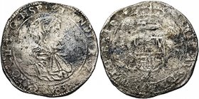 BRABANT, Duché, Charles II (1665-1700), AR ducaton, 1683, Anvers. Deuxième type. D/ B. juvénile à d., les cheveux longs, une large cravate au cou. R/ ...
