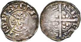 CAMBRAI, Evêché, Guillaume de Hainaut (1285-1296), AR esterlin. D/ + GVILLS· EPISCOPVS T. de f., cour. de roses. R/ CAM-ERA-CEN-SIS Longue croix patté...