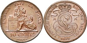 BELGIQUE, Royaume, Léopold Ier (1831-1865), Cu 10 centimes, 1832. BRAEMT F. avec point. Bogaert 19A.

Superbe à Fleur de Coin / Extremely Fine - Unc...