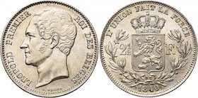 BELGIQUE, Royaume, Léopold Ier (1831-1865), AR 2 1/2 francs, 1849. Grande tête. Dupriez 413.

presque Superbe / about Extremely Fine
