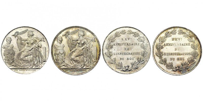 BELGIQUE, Royaume, Léopold Ier (1831-1865), lot de 2 p.: module de 2 francs et m...