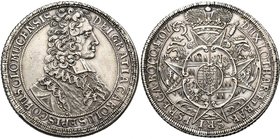 SAINT EMPIRE, OLMÜTZ, Evêché, Karl III von Lothringen (1695-1711), AR Taler, 1707. D/ B. à d., en habit épiscopal. R/ Ecu couronné, posé sur une étoil...