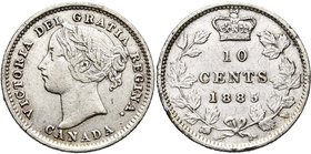 CANADA, Victoria (1837-1901), AR 10 cents, 1885. K.M. 3.

Beau à Très Beau / Fine - Very Fine