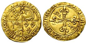 FRANCE, Royaume, François Ier (1515-1547), AV écu d''or au soleil du Dauphiné, s.d., Grenoble (rosette finale). 2e type. D/ Champ écartelé de France-D...