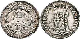 ITALIE, LUCQUES, République (1369-1799), AR grosso de 6 bolognini, 16e s. Au titre de Charles Quint. D/ (écusson) CΛROLVS IMPERΛTOR Dans un quadrilobe...