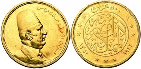 EGYPT, Kingdom, Fuad I (AD 1922-1936/AH 1340-1355) AV 500 piastres, 1922. Yellow gold. Fr. 26. A few marks and a small edge knick.

Extremely Fine -...